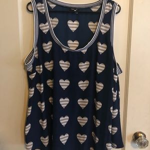 Torrid Navy Blue Heart Tank